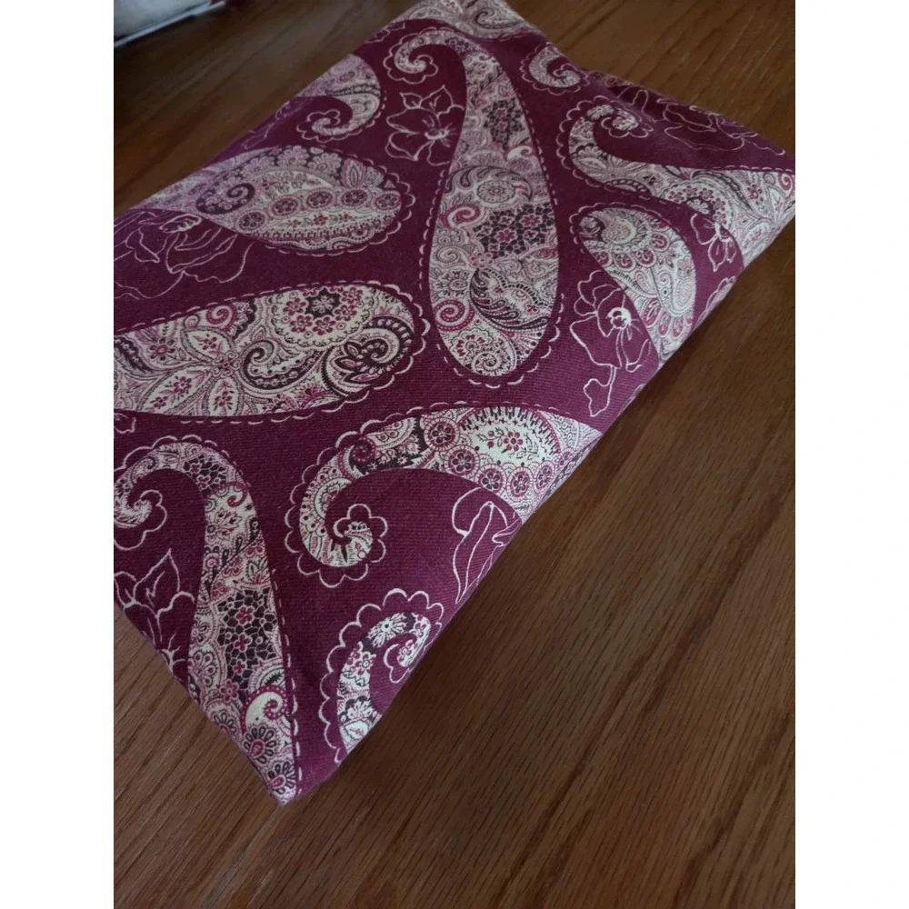 Zina Vasi 70x90 Tablecloth 12 Napkins Red Paisley Thick Cotton Holiday Old World